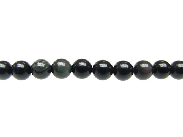 Hilo bola obsidiana arcoiris 10mm extra