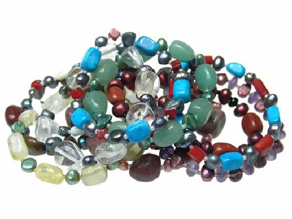 Pulseras perla minerales (5ud)