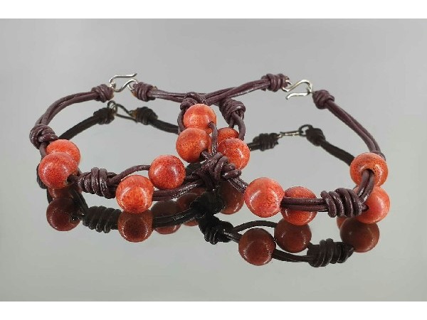 Pulsera mikau coral rojo bola 10mm