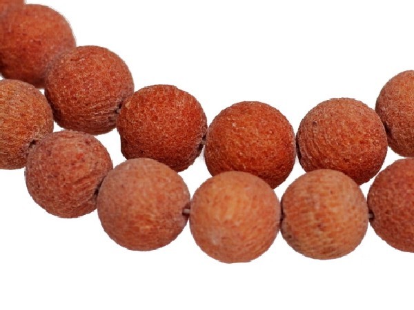 HILO DOBLE BOLA CORAL ESPONJA NATURAL  NARANJA -17mm-90CM-