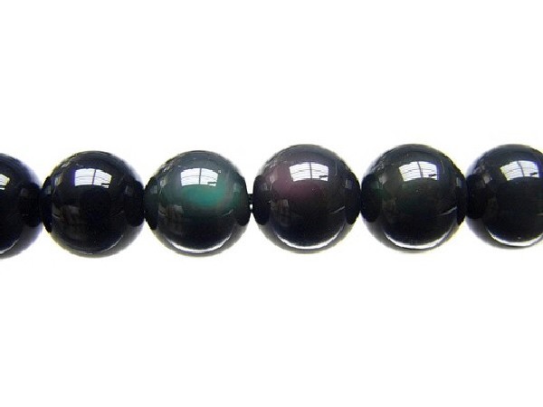 Hilo bola obsidiana arcoiris 16mm extra