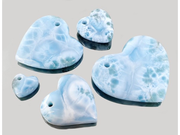 Colgante agujereado corazón larimar