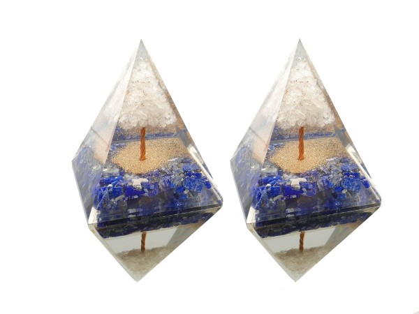 Piramide orgonite 7x7 lapislazuli arbol cuarzo