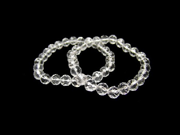 PULSERA BOLA 8mm FACETADA CUARZO -1ud-