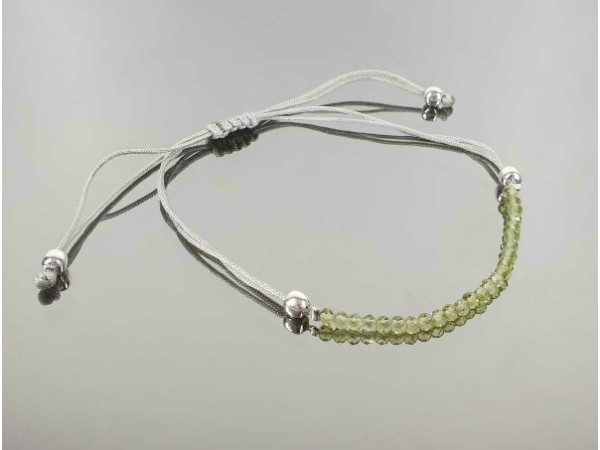 Pulsera facetada macrame 3mm olivino