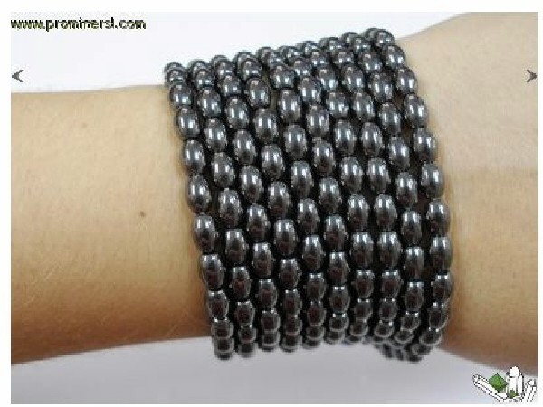 Pulsera hematite semilla 5x8mm (10ud)