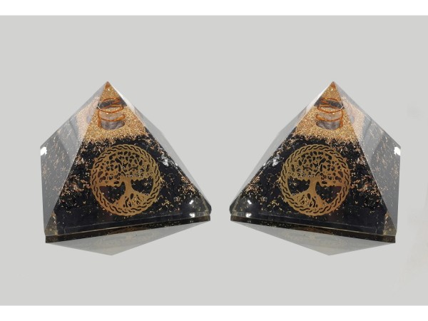 Piramide orgonite shungita 7x7 arbol vida