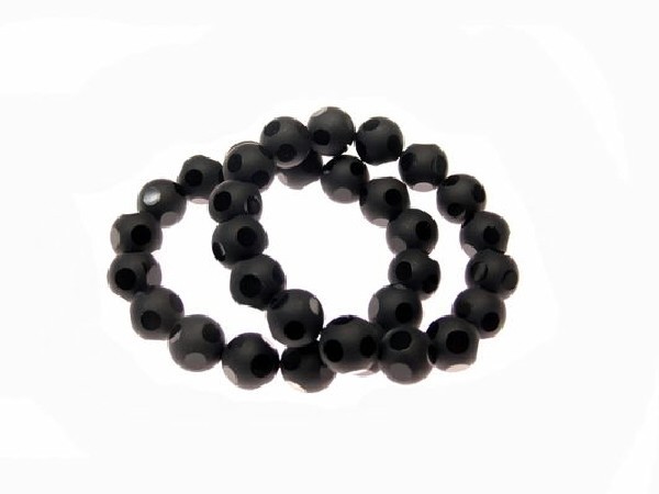 PULSERA ESPEJOS MINERAL ÁGATA NEGRA 12mm -1ud-