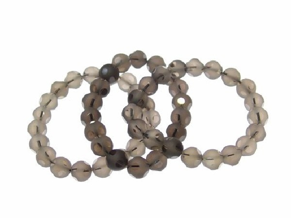 PULSERA ESPEJOS CUARZO AHUMADO 10mm -1ud-