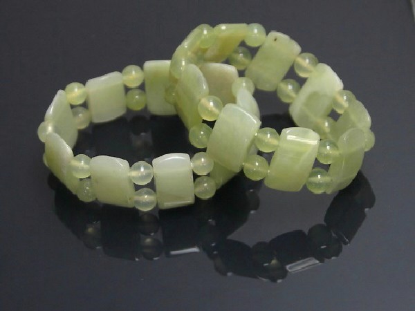 PULSERA RECTANGULO BOLA 6mm JADE -1ud-