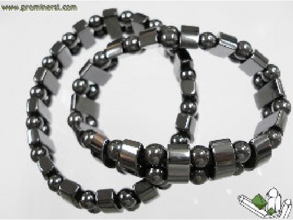 PULSERA HEMATITE MEDIALUNA/BOLA IMANTADO(10ud)