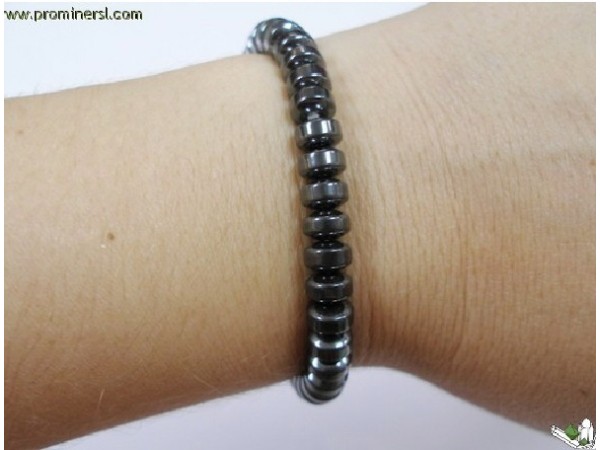 PULSERA HEMATITE LENTEJA 6mm M (10mm)