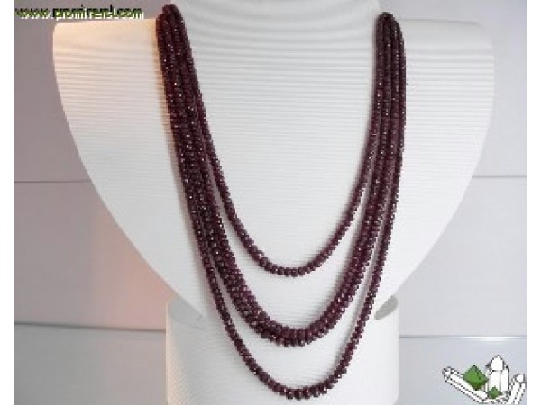 COLLAR RUBIES FACETEADO 4 TIRAS