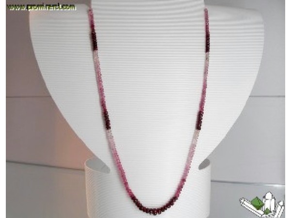 COLLAR RUBIES FACETEADO EN DEGRADÉ LARGO