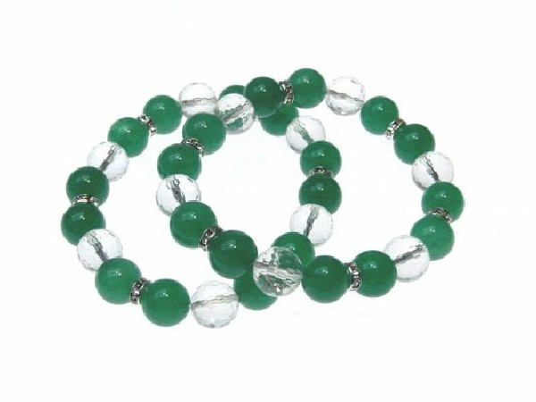 PULSERA DIANA CUARZO VERDE Y CUARZO FACETADO 8mm -1ud-