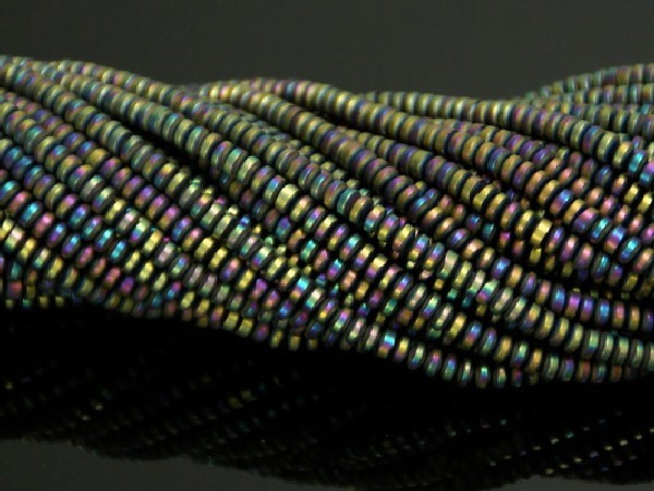 Hilo lenteja hematite color arcoiris 4mm