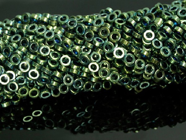 Hilo aros hematite color verde 8mm