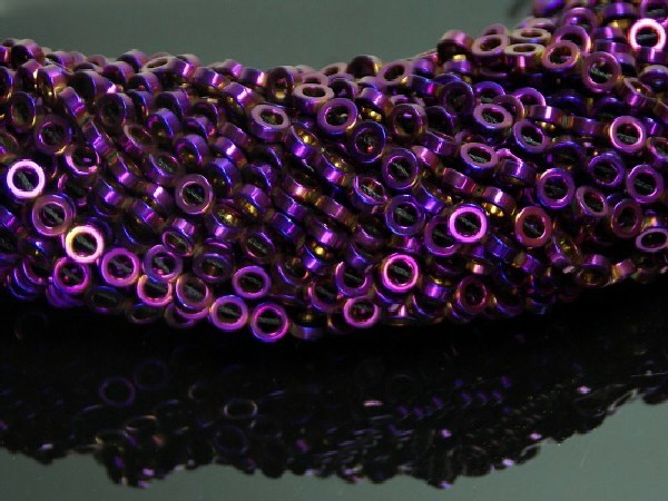 Hilo aros hematite color purpura 8mm