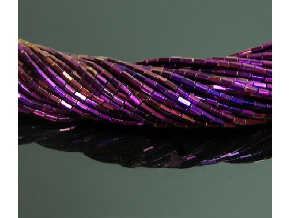 Hilo prisma hematite color purpura 5x3mm