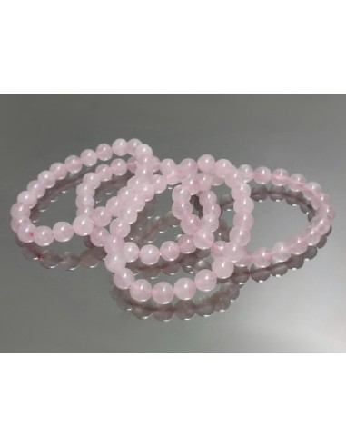 Pulsera bola 8mm cuarzo rosa