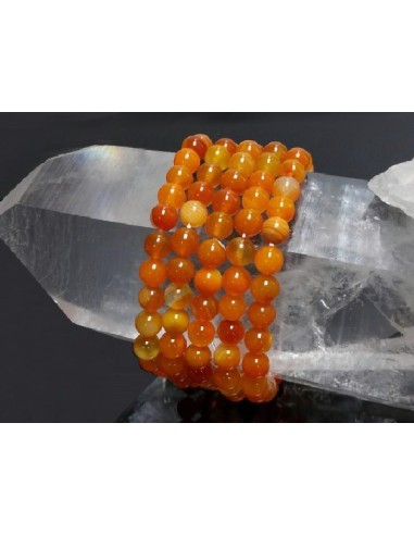 PULSERA BOLA 6mm ÁGATA NARANJA -1ud-