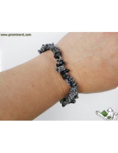 PULSERA CHIP OBSIDIANA NEVADA -10ud-