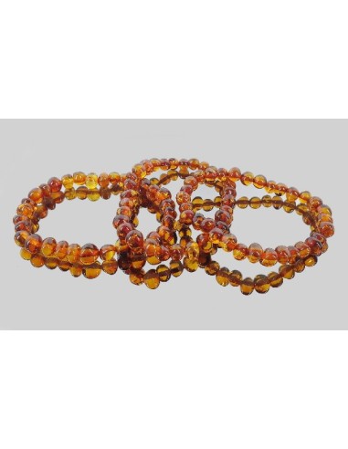 Pulsera ambar rodado irregular whisky