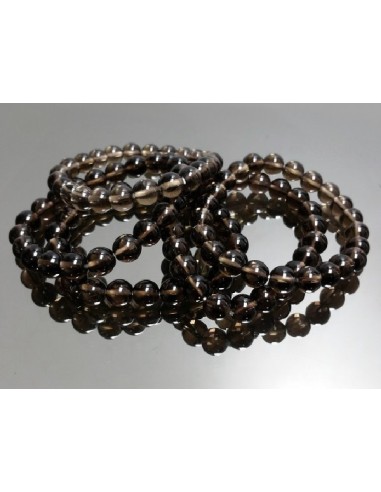 PULSERA BOLA 8mm CUARZO AHUMADO -1ud-