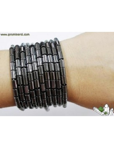 Pulsera hematite tubitos 5x4mm (5ud)