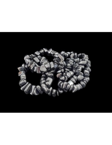 Pulsera chip grande hematite  (5ud)